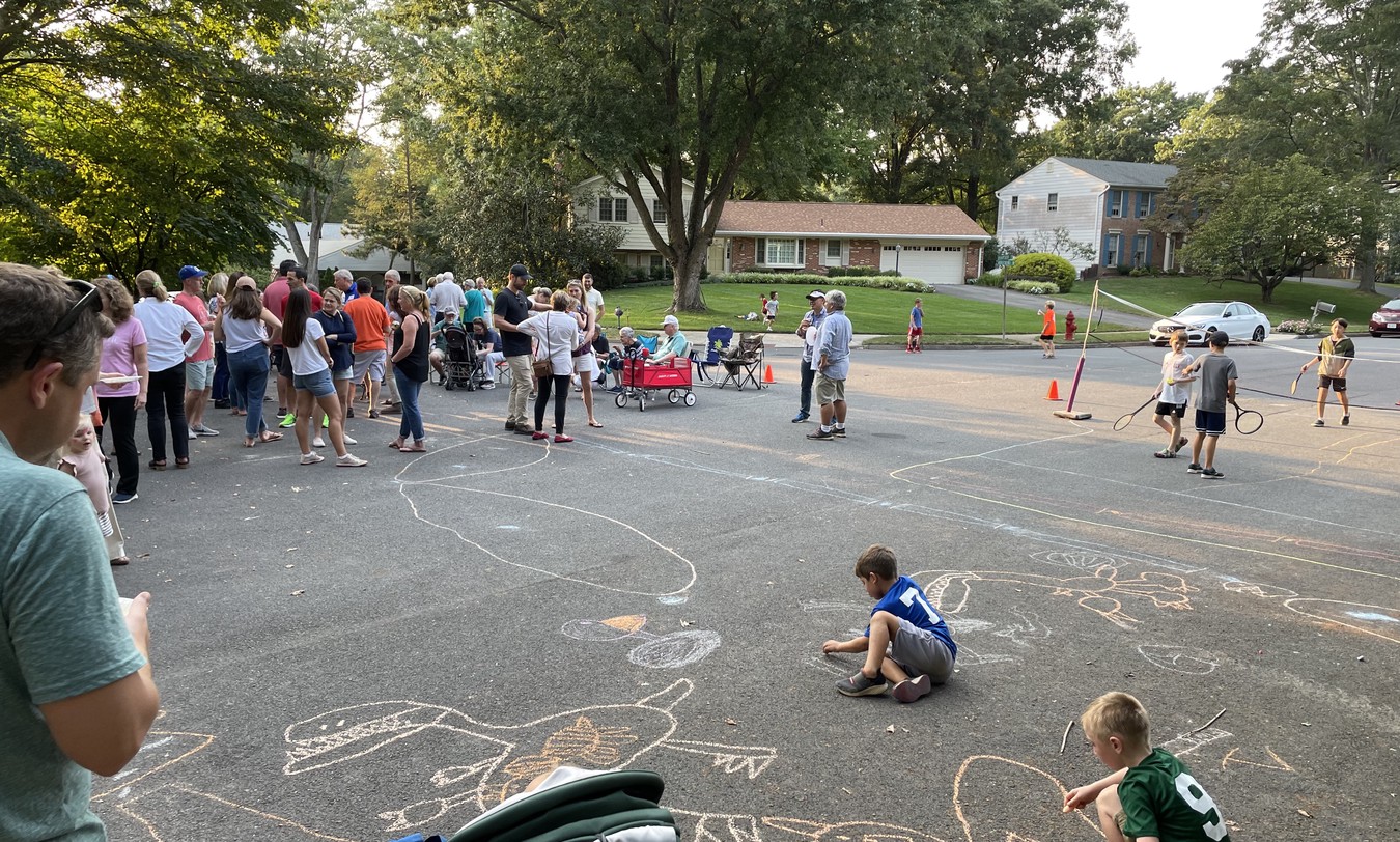 Kids had fun creating chalk drawings Kids had fun creating chalk drawings