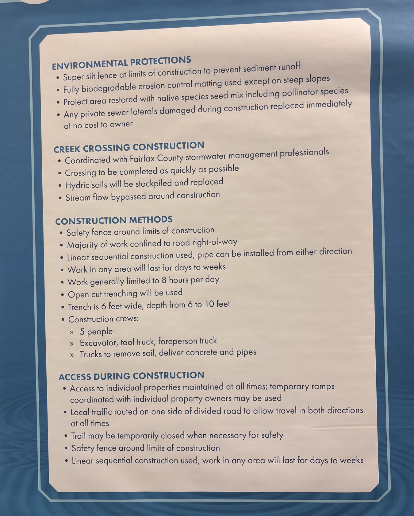 Poster of project goals Poster of project goals