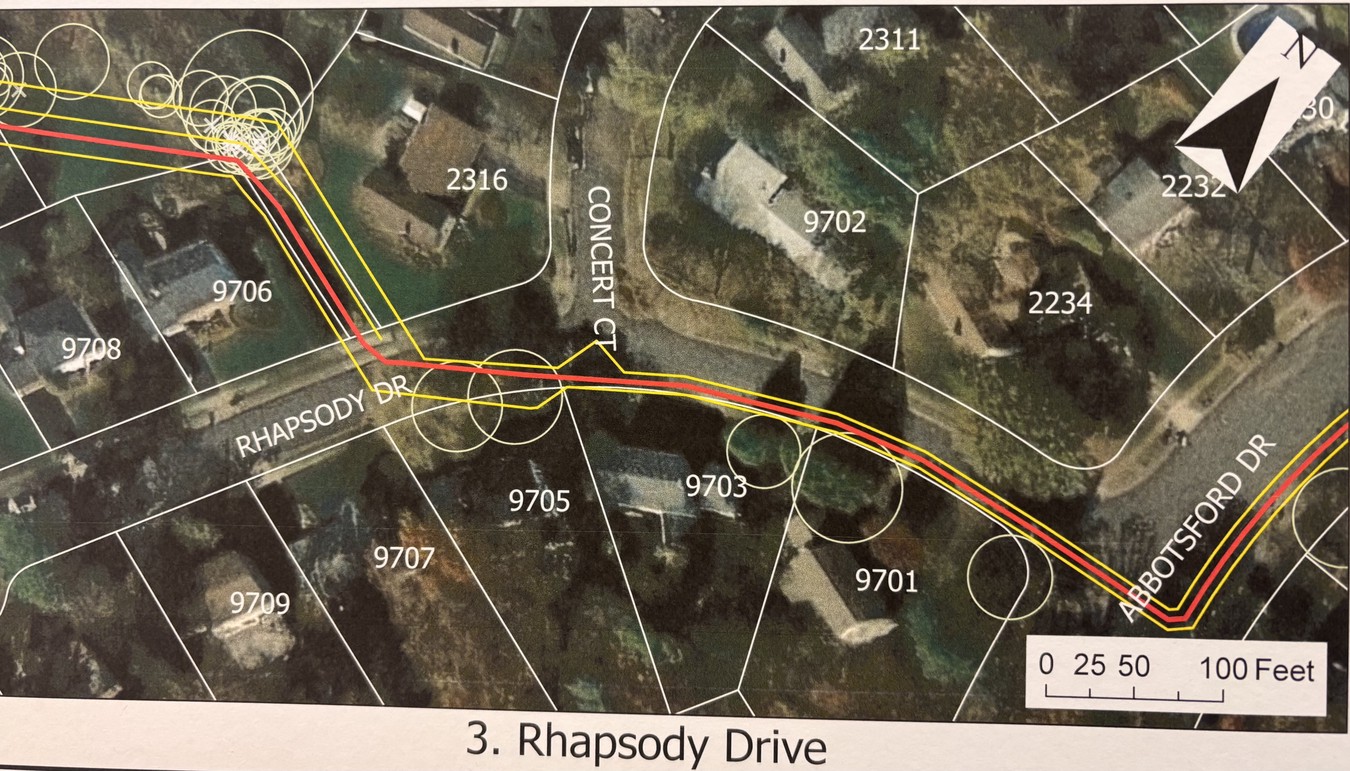 Alignment of work along Rhapsody Drive Alignment of work along Rhapsody Drive