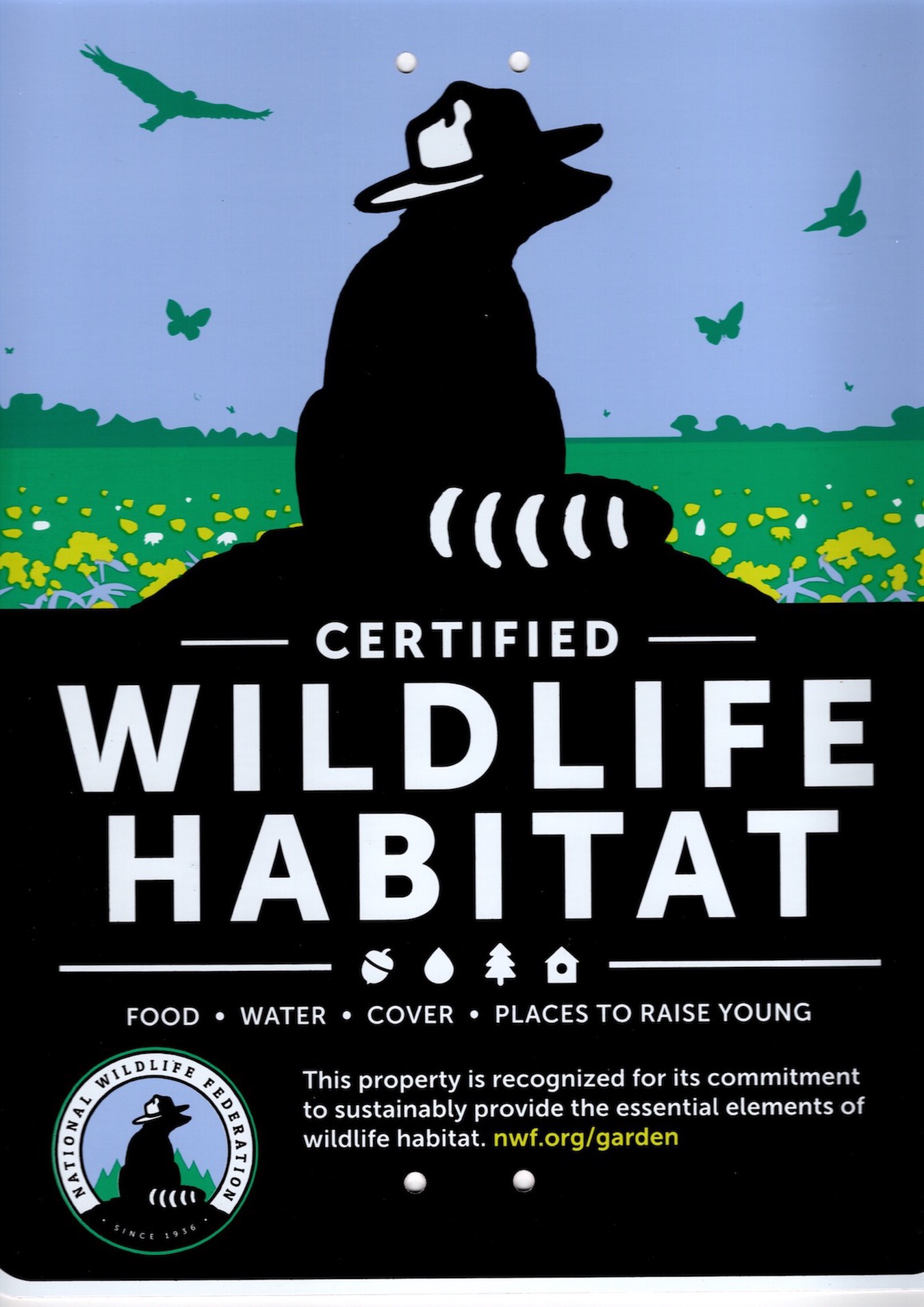 Future Certified Wildlife Habitat park sign Future Certified Wildlife Habitat park sign